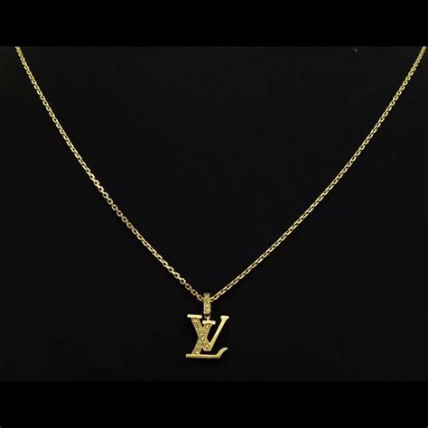 lv monogram locket necklace|louis vuitton gold necklace.